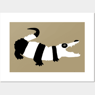 Funny crocodile with panda colors Posters and Art